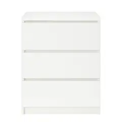 DECORACION CREATIVA - Velador Infantil 3 Cajones Blanco Linea Minimal