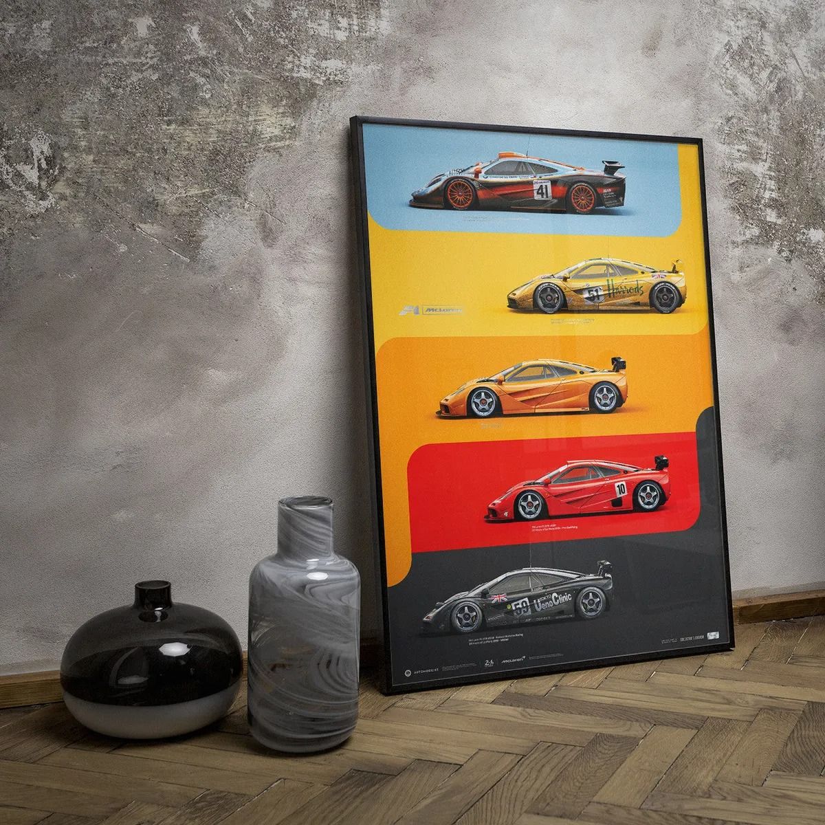 GENERICO - Cuadro Auto Mclaren F1 Gtr Colección + Marco Negro