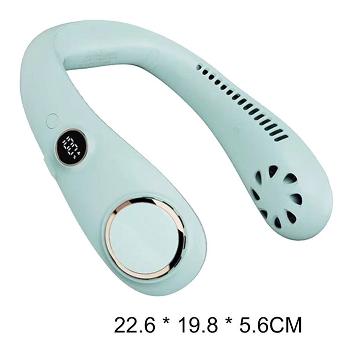 GENERICO - Ventilador de cuello silencioso con cable de carga USB color verde agua