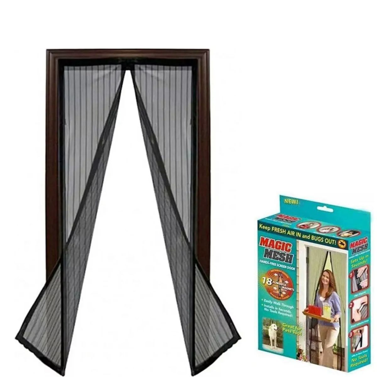 Malla Repelente Anti Mosquitos Para Puerta 100x200 Jardin, marca GENERICO - Foto Principal