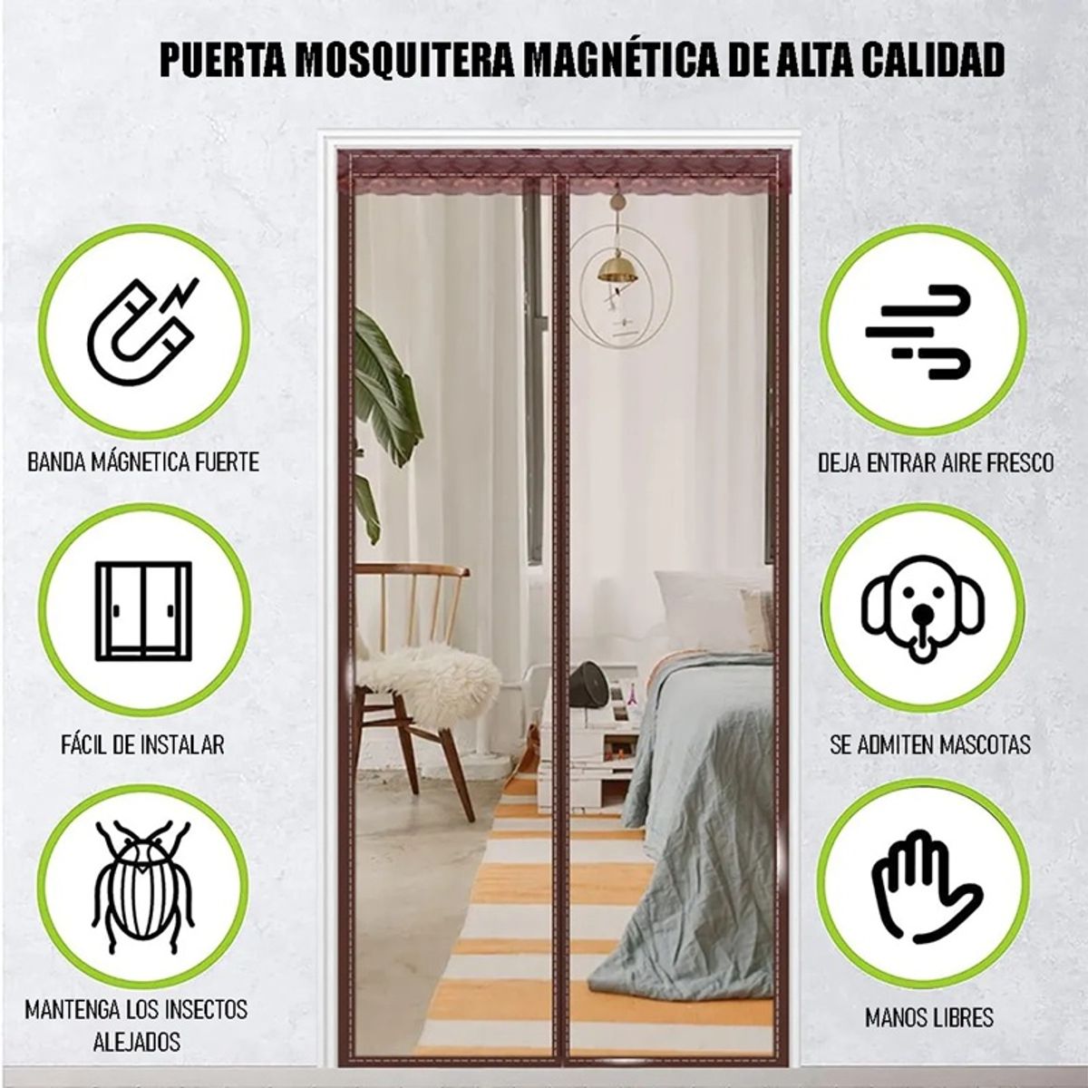 GENERICO - X2 Malla Repelente Anti Mosquitos Para Puerta 100x200 Jardin