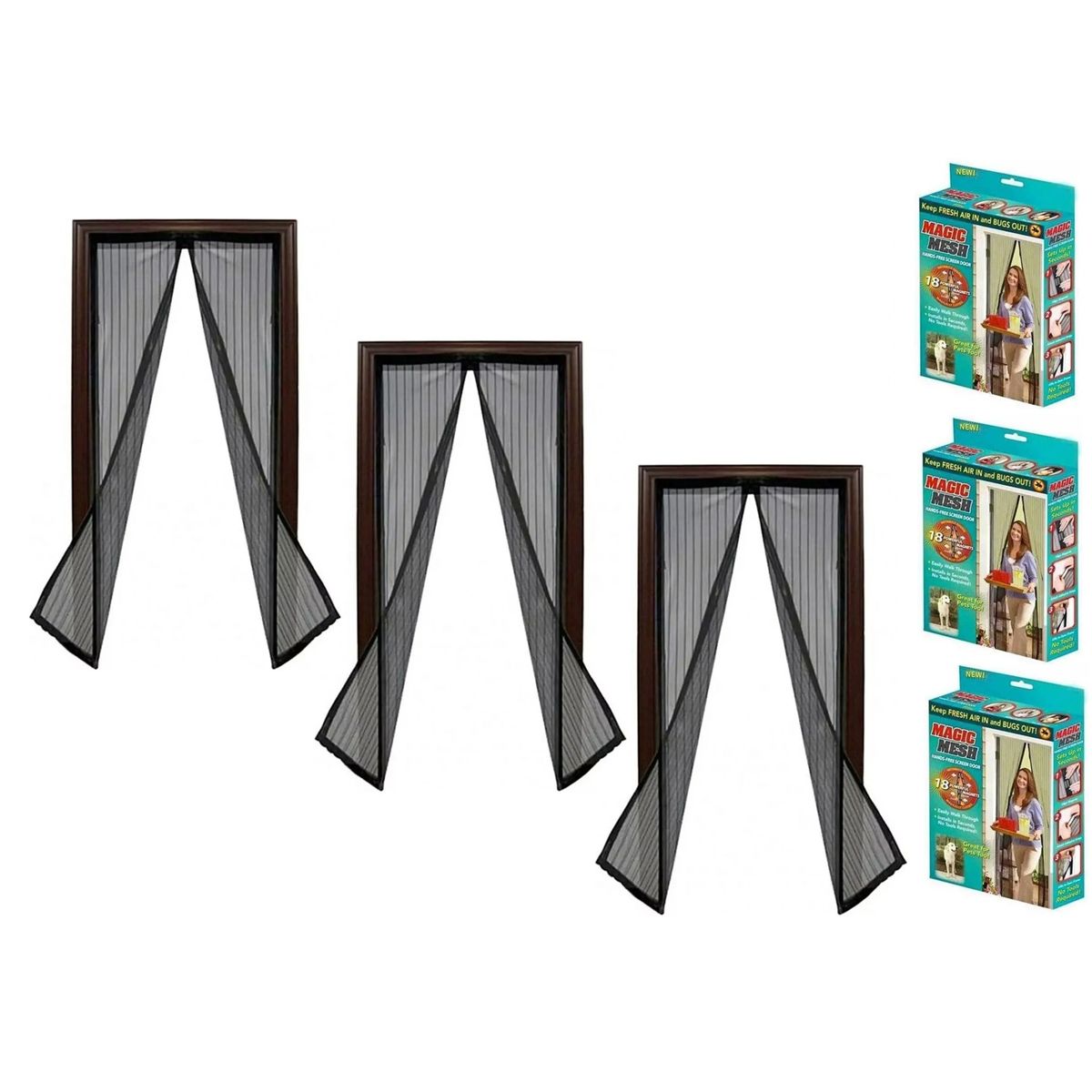 GENERICO - X3 Malla Repelente Anti Mosquitos Para Puerta 100x200 Jardin