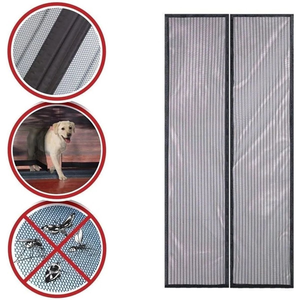 GENERICO - X3 Malla Repelente Anti Mosquitos Para Puerta 100x200 Jardin