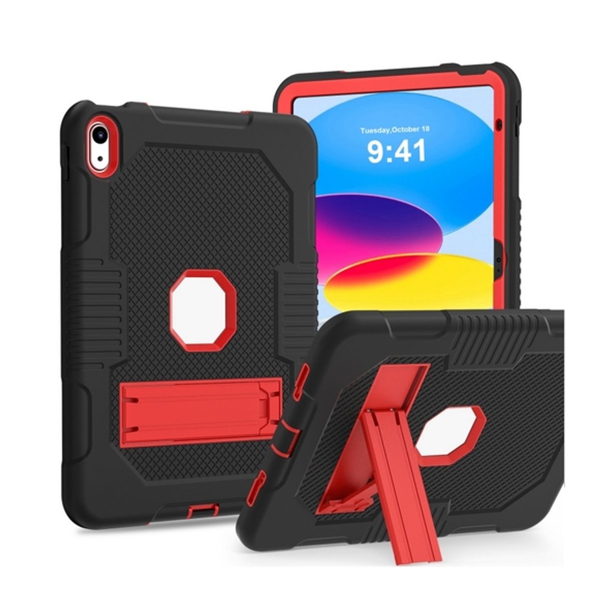 GENERICO - Carcasa antigolpes para Ipad 10.9 pulgadas 10a gen 2022 rojo y negro revisa tu modelo