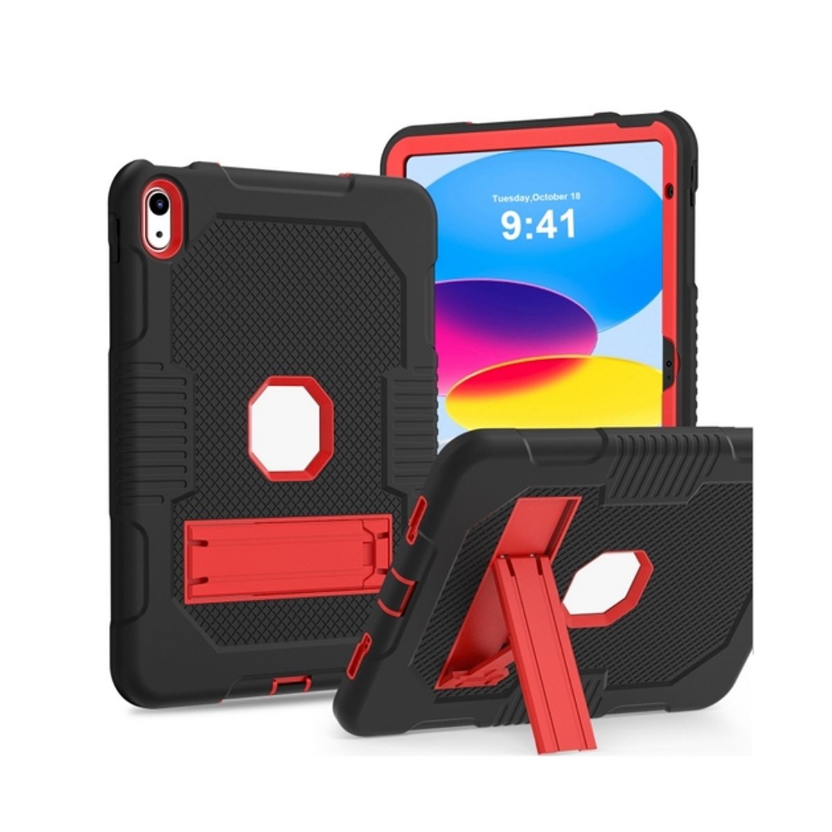 GENERICO - Carcasa antigolpes para Ipad 10.9 pulgadas 10a gen 2022 rojo y negro revisa tu modelo