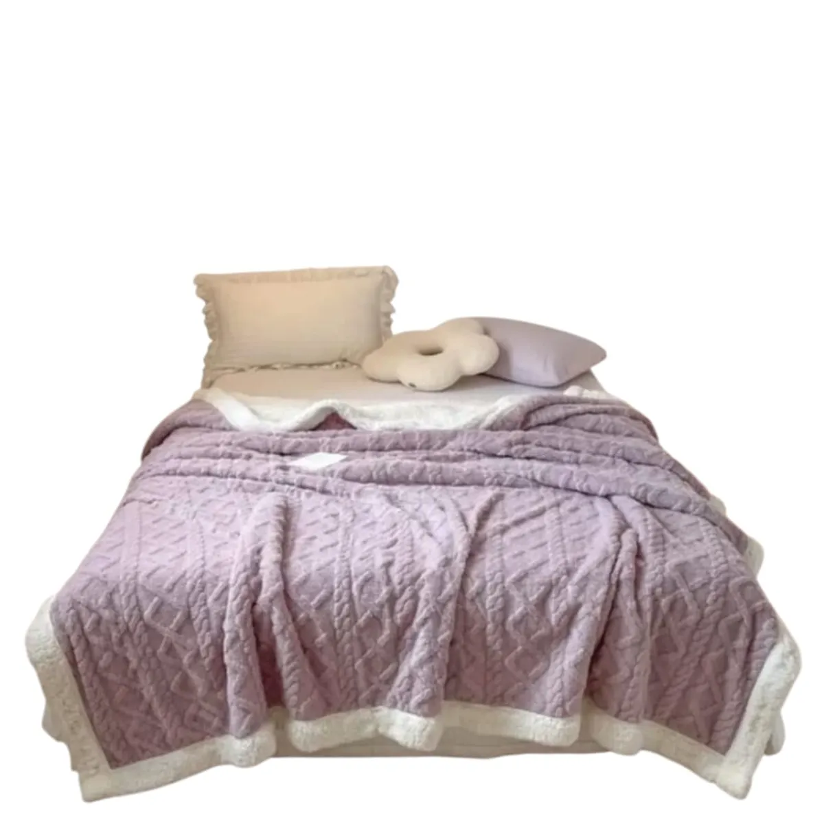 GENERICO - Frazada Plush con Chiporro, 2 plazas. ,Morado