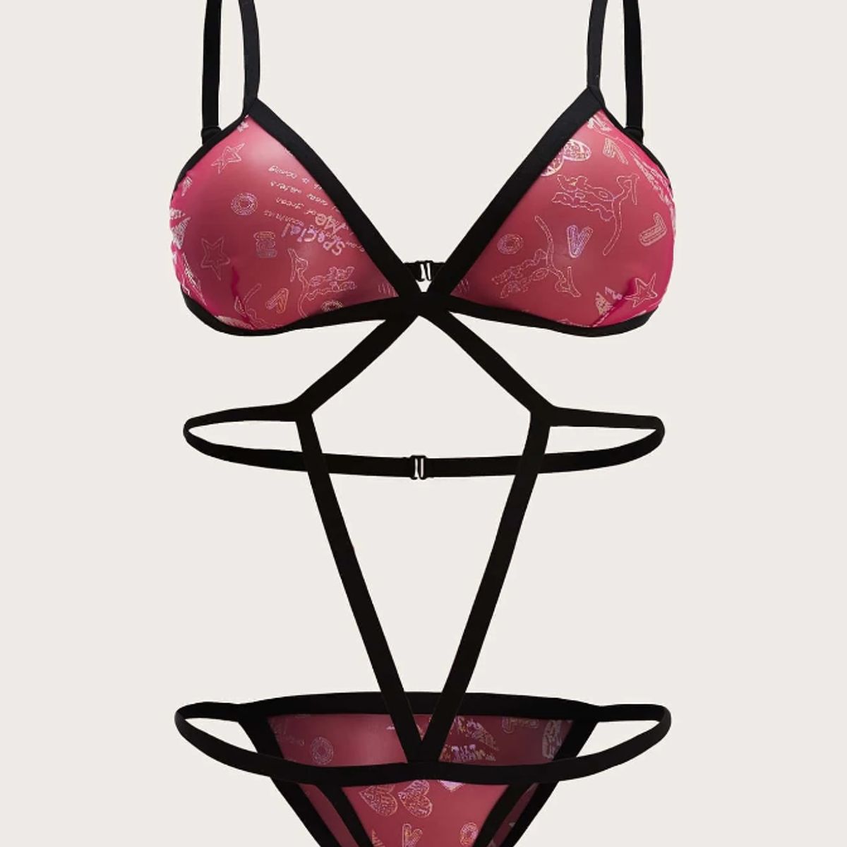 KIRAMA CLOTHING STORE - Body Rojo Transparente con Tirantes Cruzados