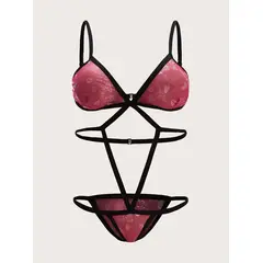 KIRAMA CLOTHING STORE - Body Rojo Transparente con Tirantes Cruzados