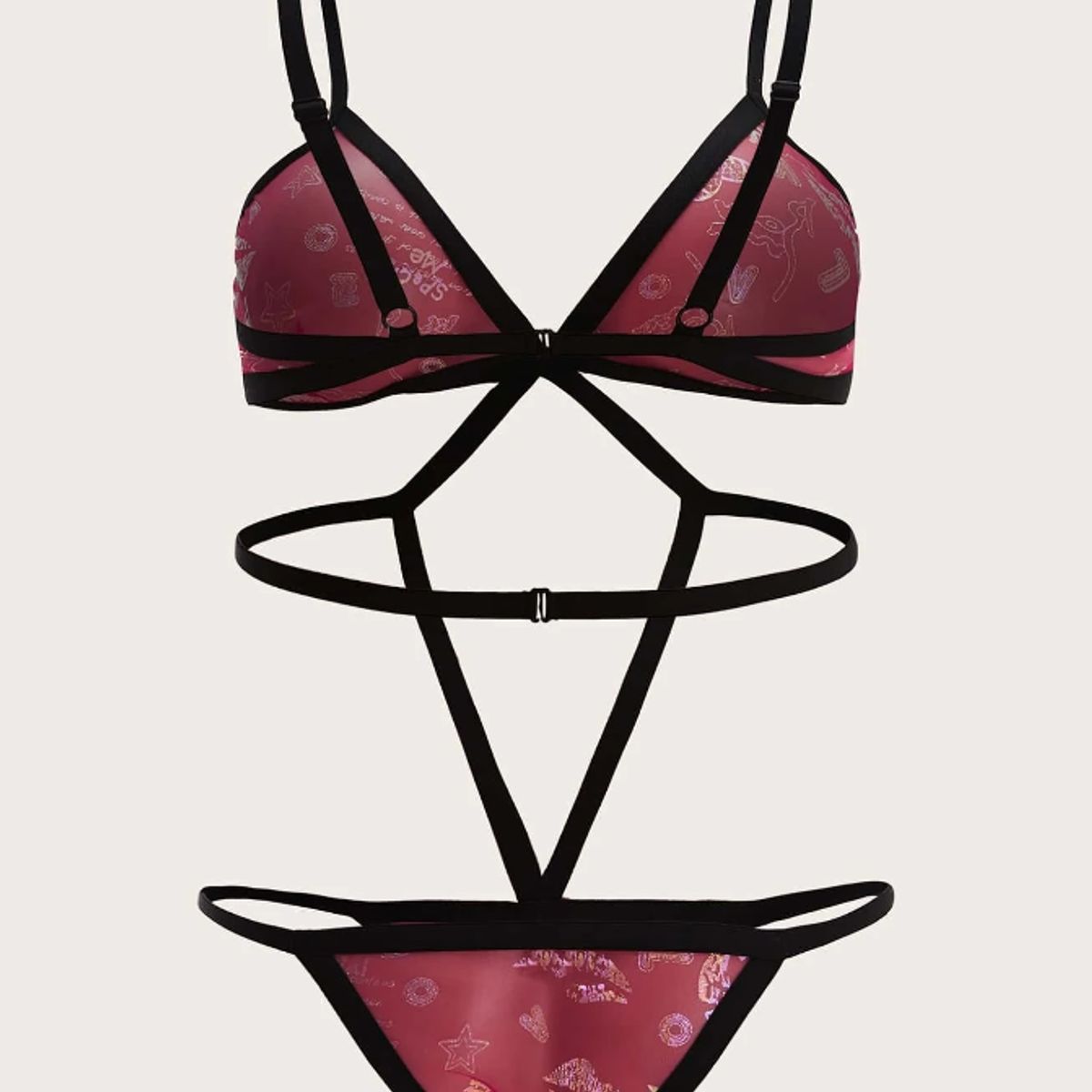 KIRAMA CLOTHING STORE - Body Rojo Transparente con Tirantes Cruzados