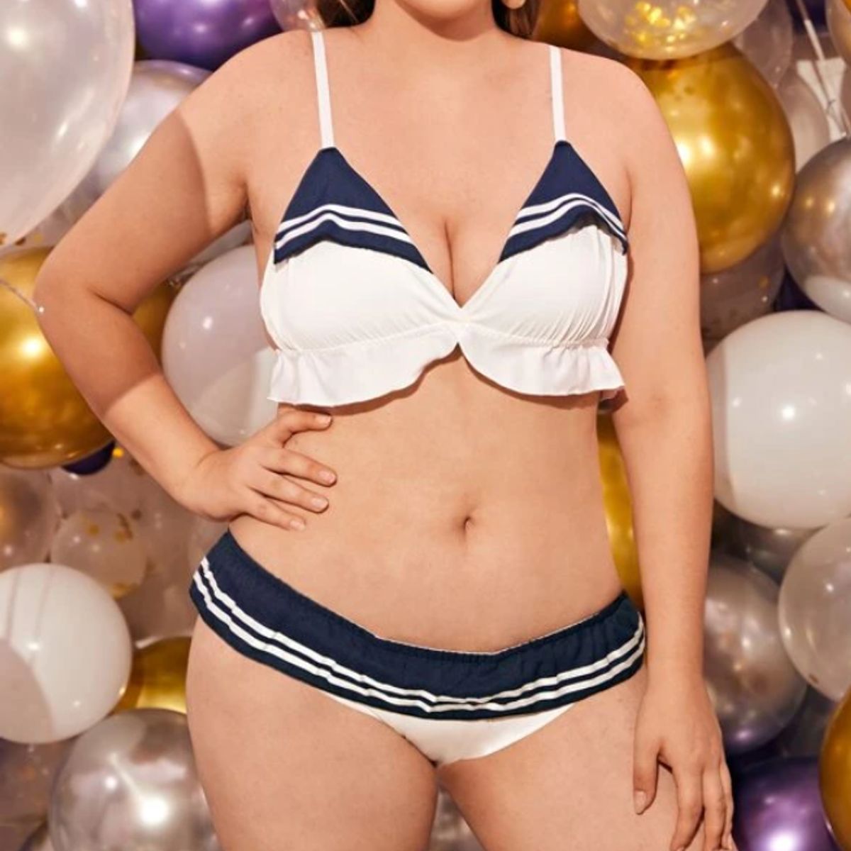 KIRAMA CLOTHING STORE - Conjunto de Ropa Interior Marinero Azul y Blanco