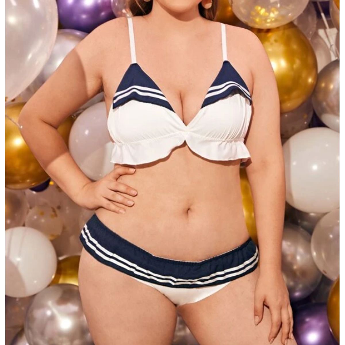 KIRAMA CLOTHING STORE - Conjunto de Ropa Interior Marinero Azul y Blanco