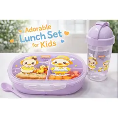 GENERICO - Set de Lonchera Infantil con Botella y Cuchara