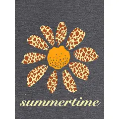 KIRAMA CLOTHING STORE - Camiseta Gris Oscuro “Summertime” Floral
