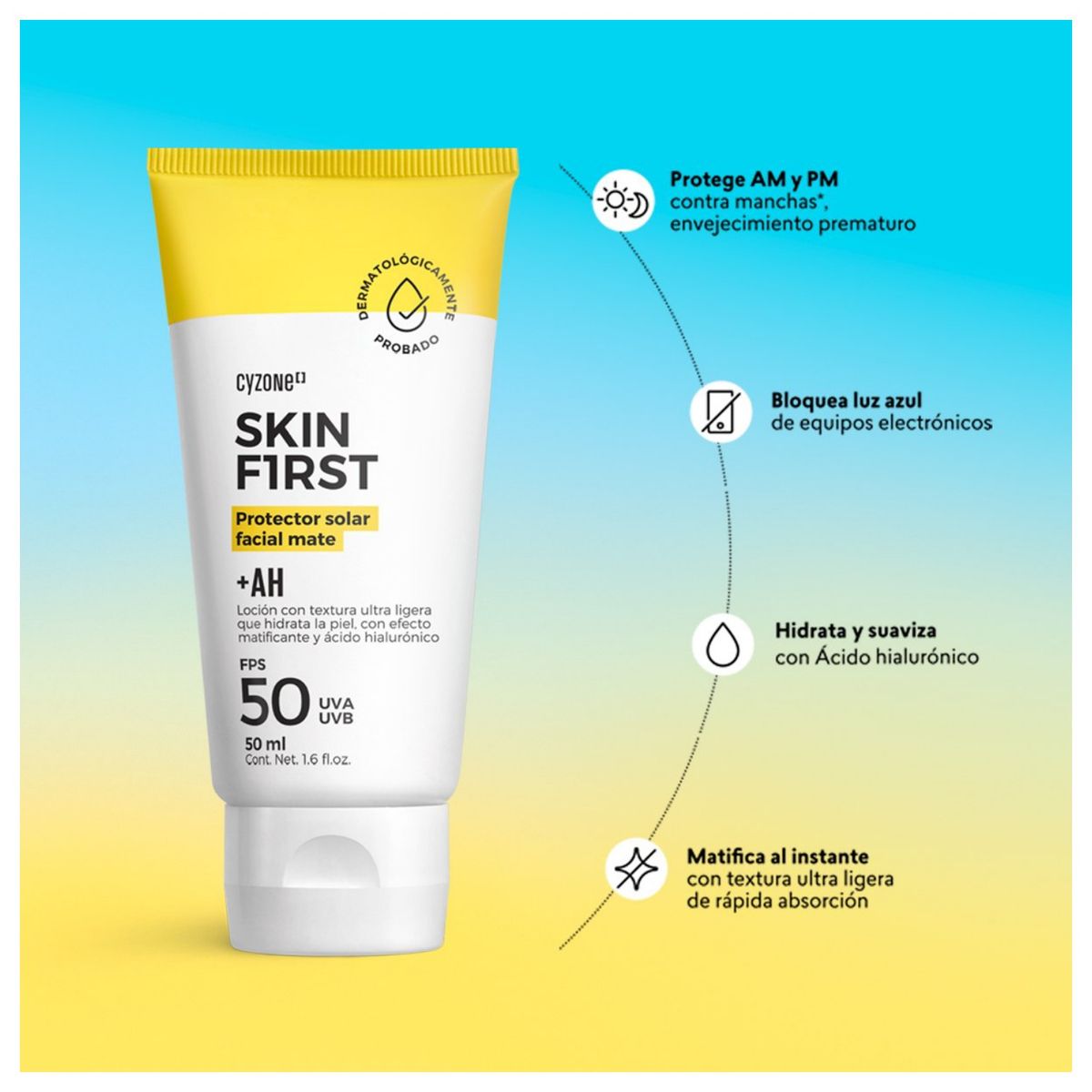 CYZONE - Protector Solar Facial Skin First, 50 ml