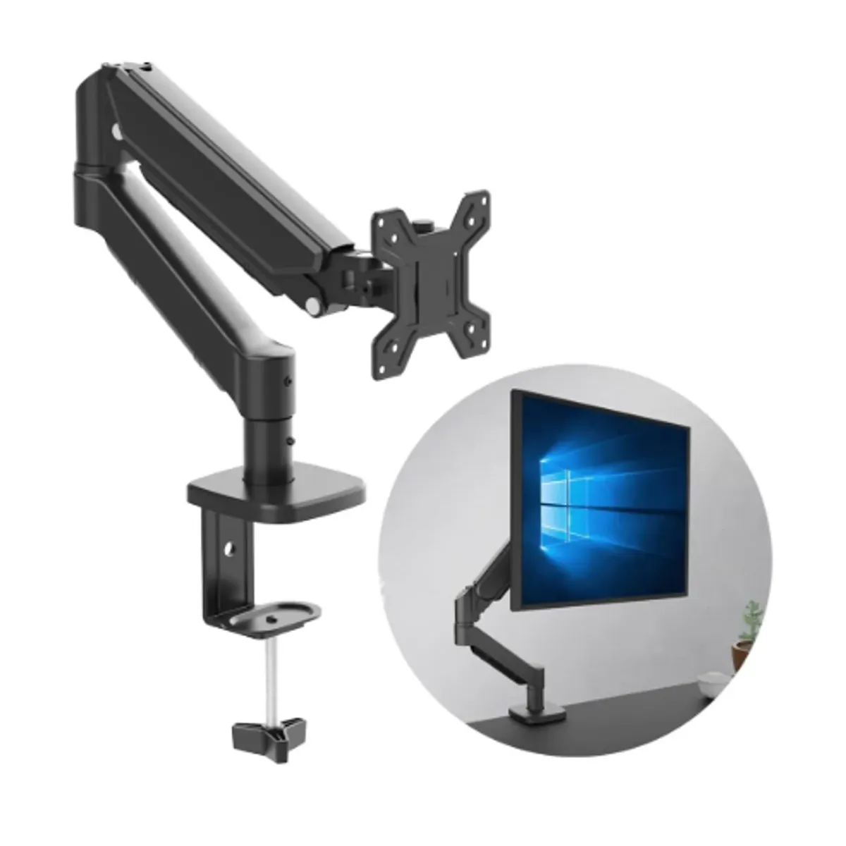 GENERICO - Soporte Brazo Escritorio Inclinable Para Tvmonitor 13-32 Negro