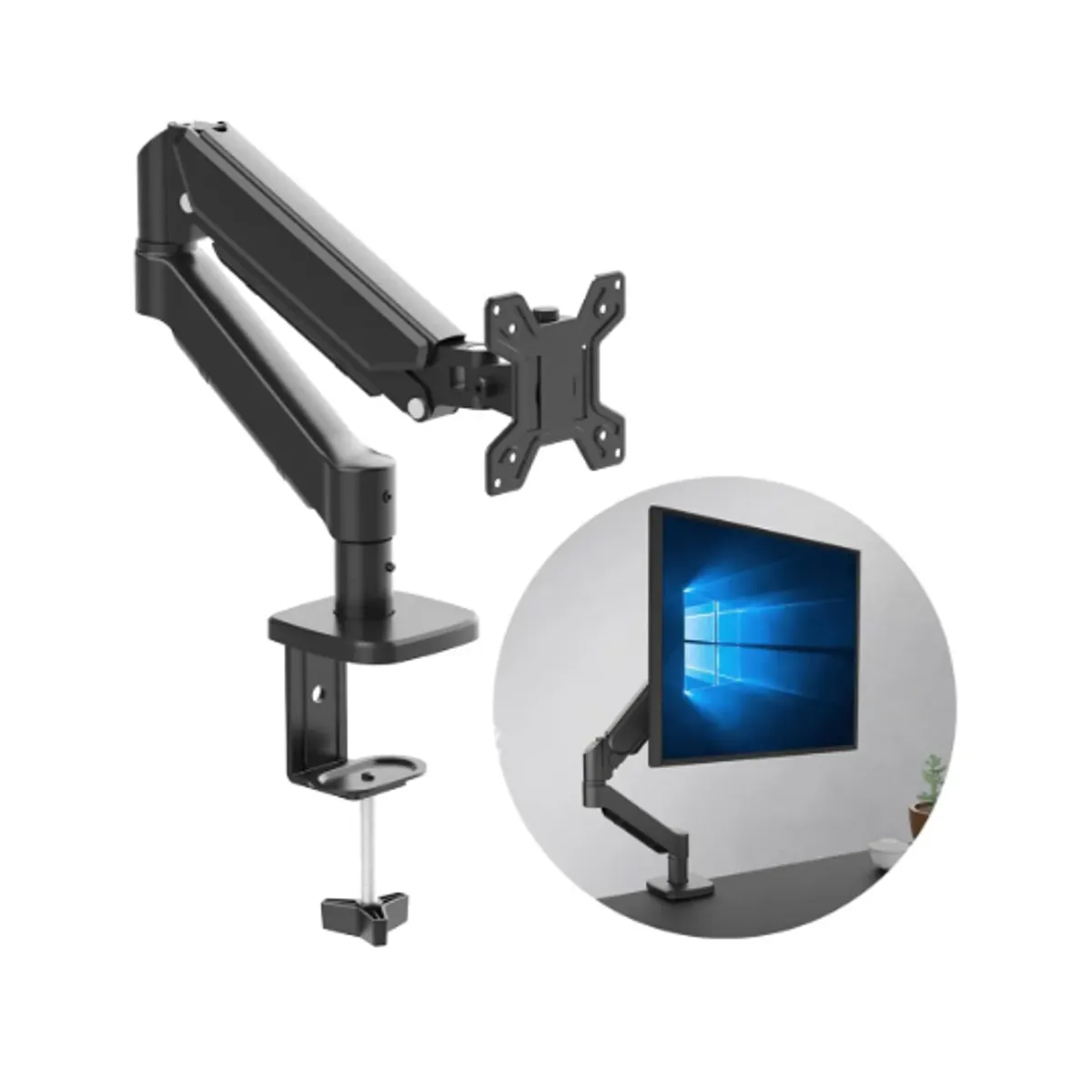 GENERICO - Soporte Brazo Escritorio Inclinable Para Tvmonitor 13-32 Negro