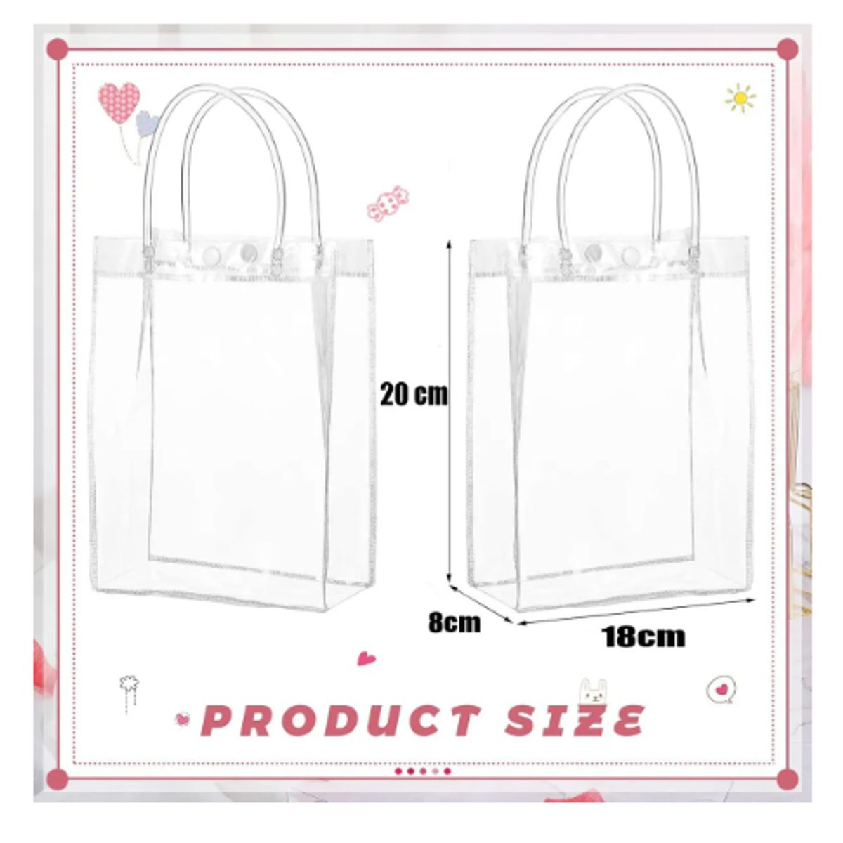 GENERICO - 30 Bolsa Regalo Con Asa Transparente Reutilizable Decoracion Transparente Bolso Tote Transparente
