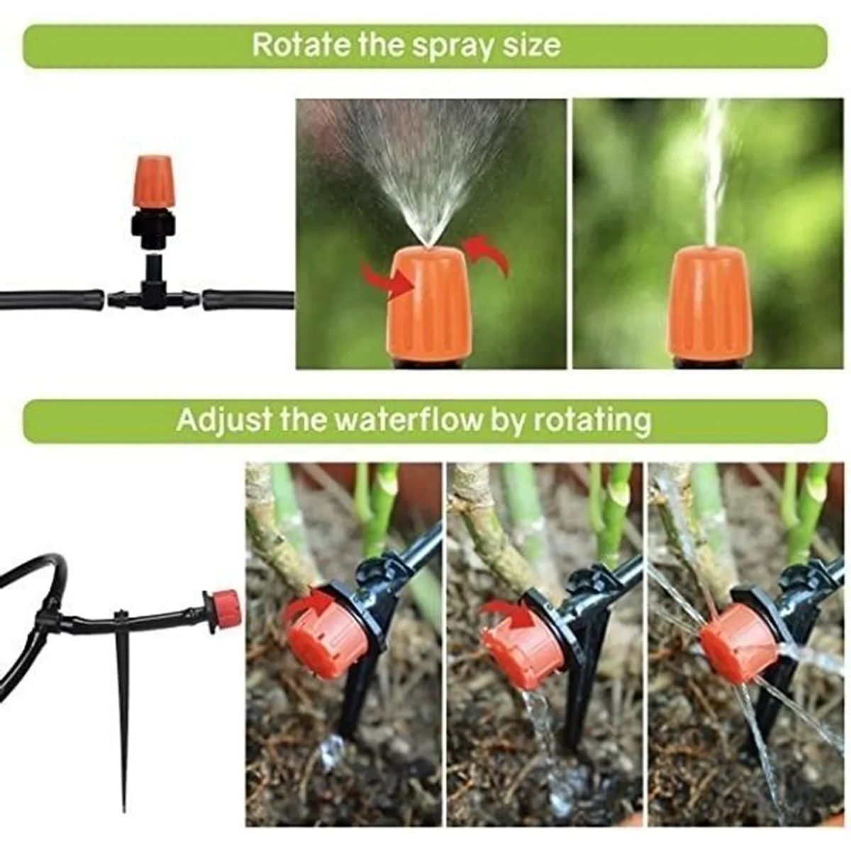 GENERICO - Kit Riego Aspersor Riego Enfriador Patio Regador Aspersor X2