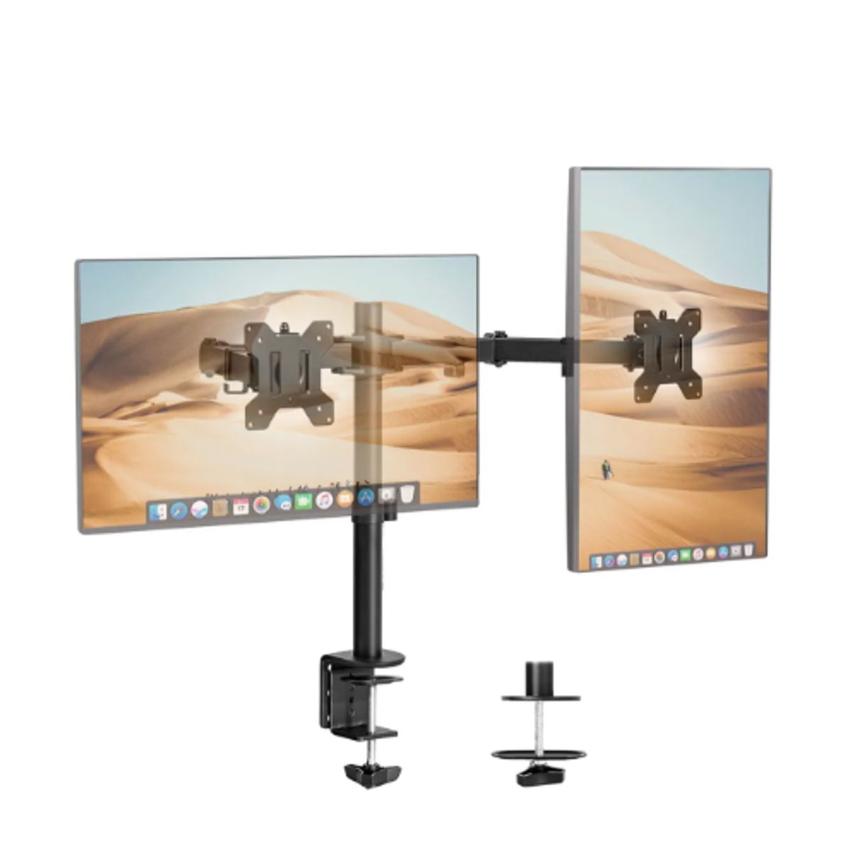 GENERICO - Soporte Articulado Doble Monitor 13-27 Negro Negro