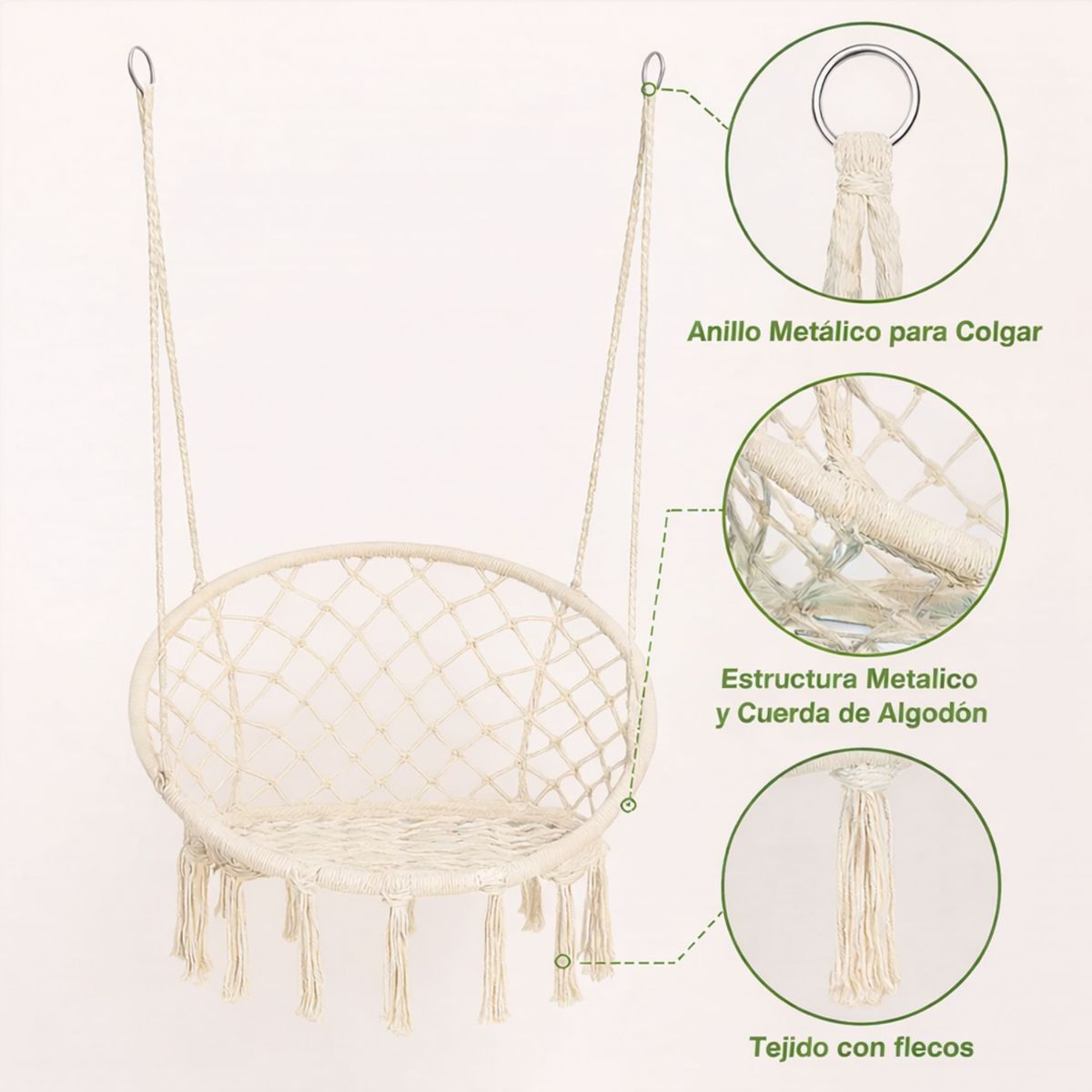 MOVI - Silla Hamaca para interior o exterior colgante