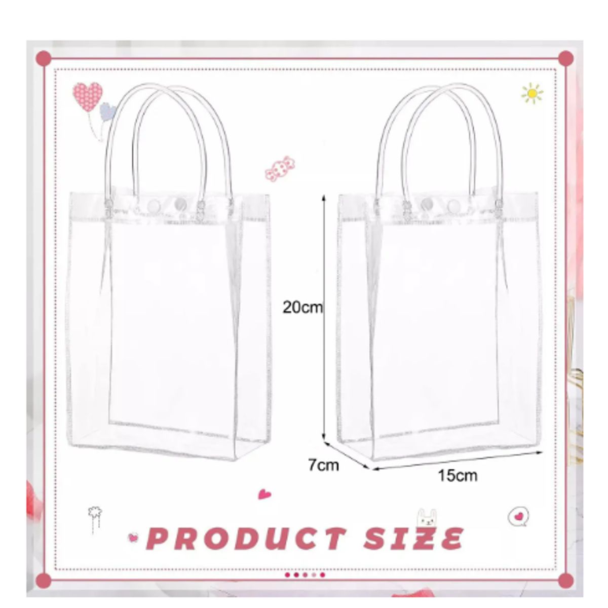 GENERICO - 30 Bolsa Regalo Con Asa Transparente Reutilizable Decoracion Transparente Color