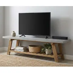SUR DISEÑO - Mesa de TV London Cemento Madera Rack