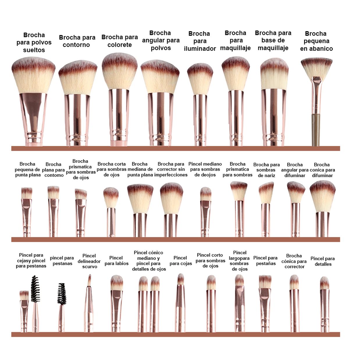 VERCI - Brochas Maquillaje Set 42 Profesional Kit Con Esponja Verci