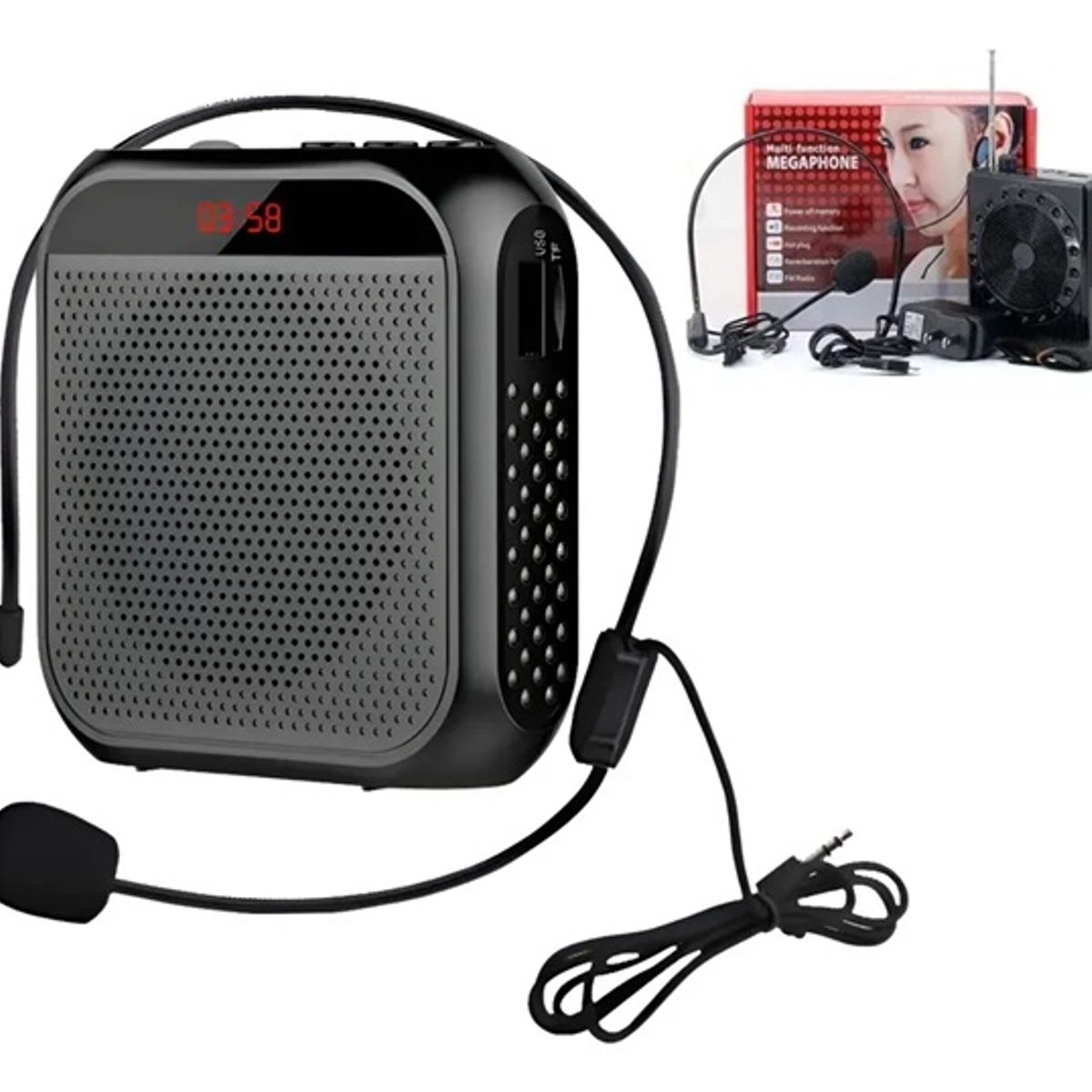 GENERICO - Amplificador De Voz Micrófon Cintillo Enseñanza Bluetoth Usb