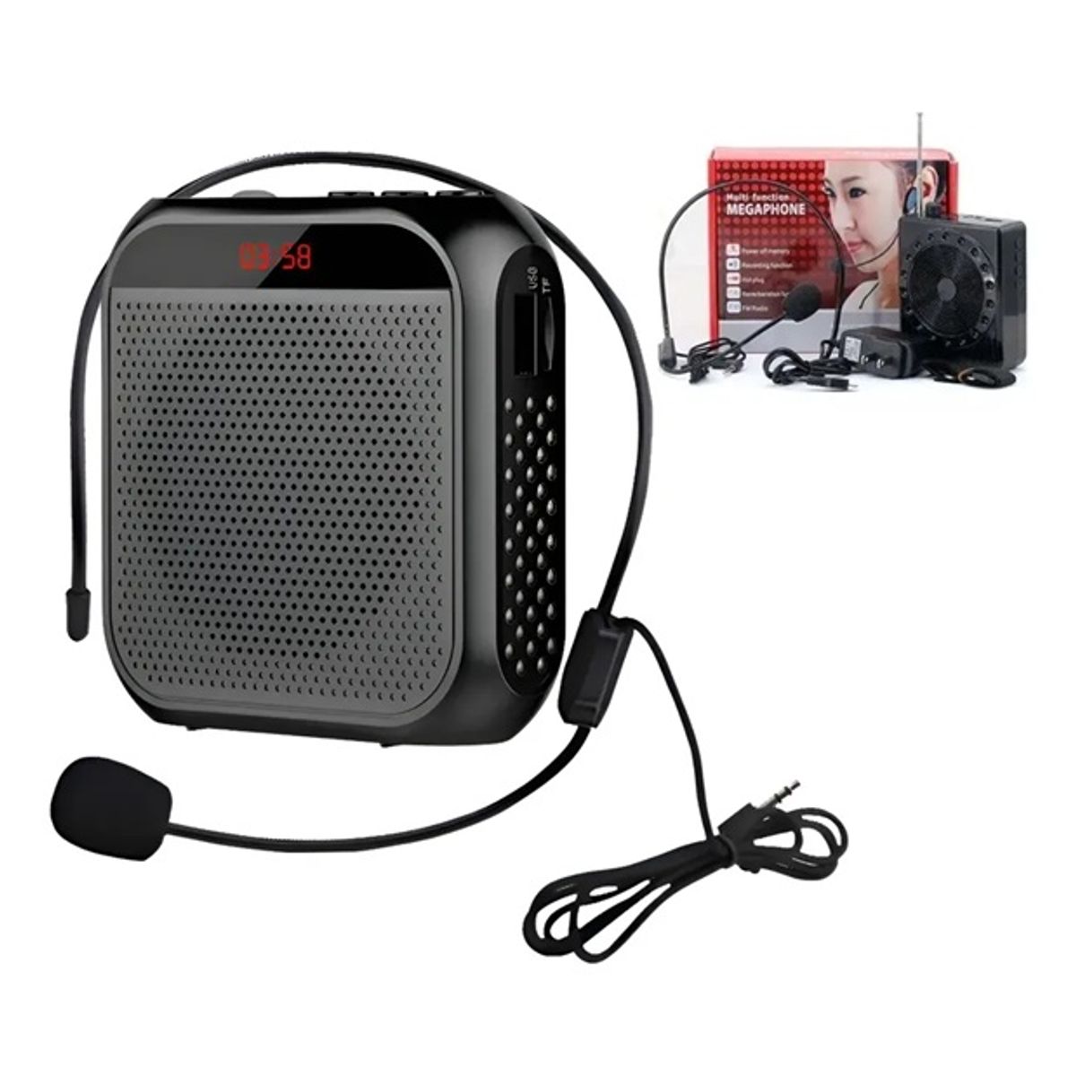 GENERICO - Amplificador De Voz Micrófon Cintillo Enseñanza Bluetoth Usb