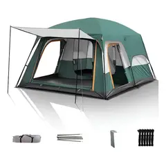 VERCI - Carpa Instant Acampada Amplia Para 8-12 Personas Double Capa