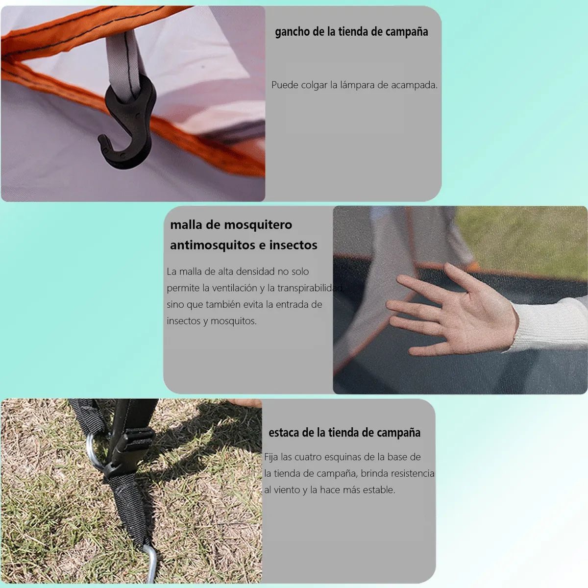 VERCI - Carpa Instant Acampada Amplia Para 8-12 Personas Double Capa