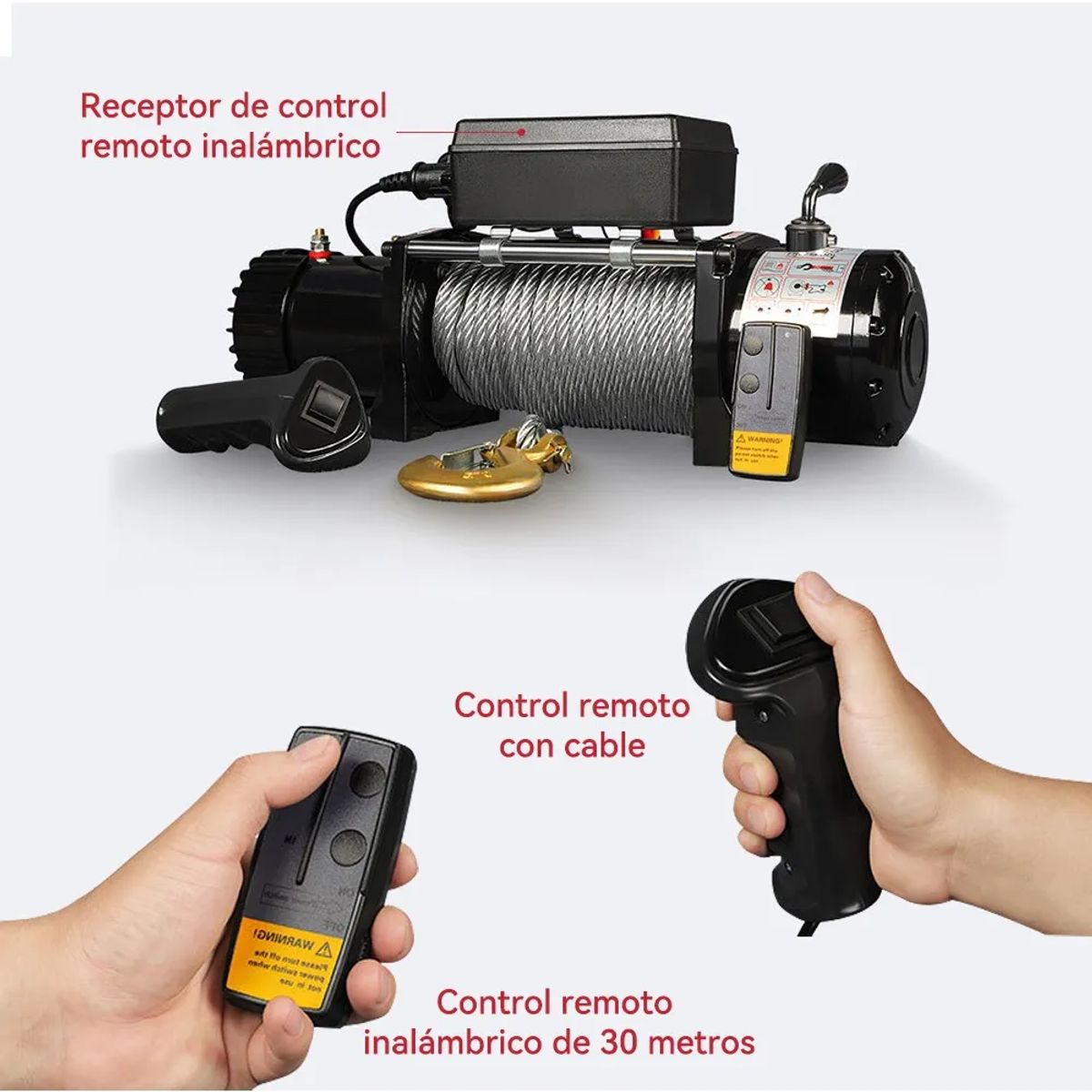 VERCI - Winche Eléctrico 6000lbs 12v Wifi Control Remoto 2722 Kgs