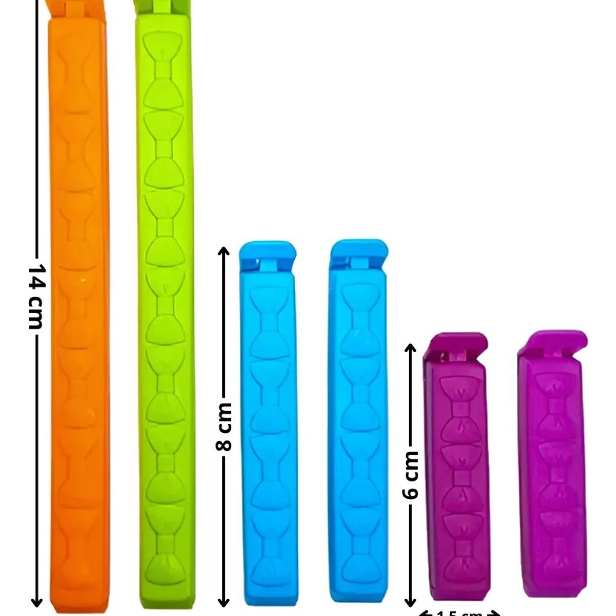 GENERICO - 12 Pinzas Sellado Bolsa Clips Bolsas Sellado Facil Alimentos Multicolor