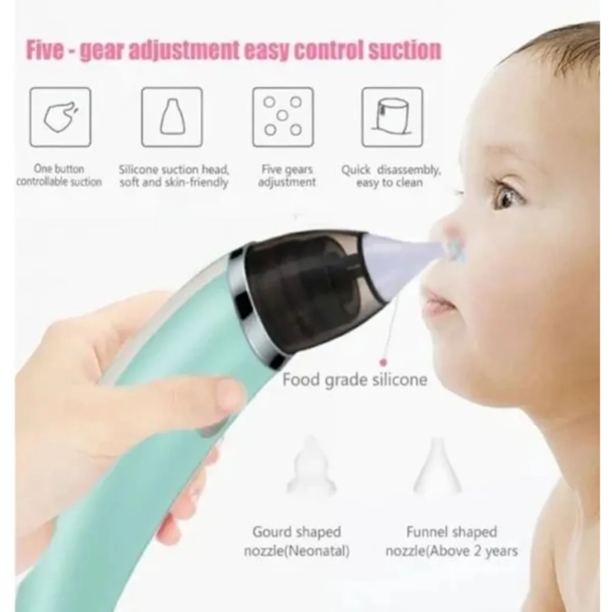 GENERICO - Aspirador Nasal Para Bebe Saca Mocos Electrico Limpiador