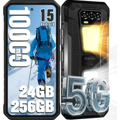 OUKITEL - WP58 PRO 5G Celular 24GB+256GB 10000mAh Android 15 Smartphone-Negro