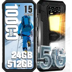 OUKITEL - WP58 PRO 5G Celular 24GB+512GB 10000mAh Android 15 Smartphone-Negro