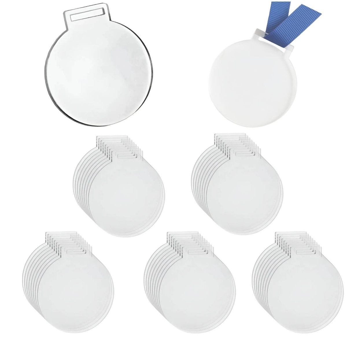 KUANGYE - 50pcs Acrilico Transparente Circulares Medallas Sublimacion Personalizadas 6cm para PremiaciónDIY