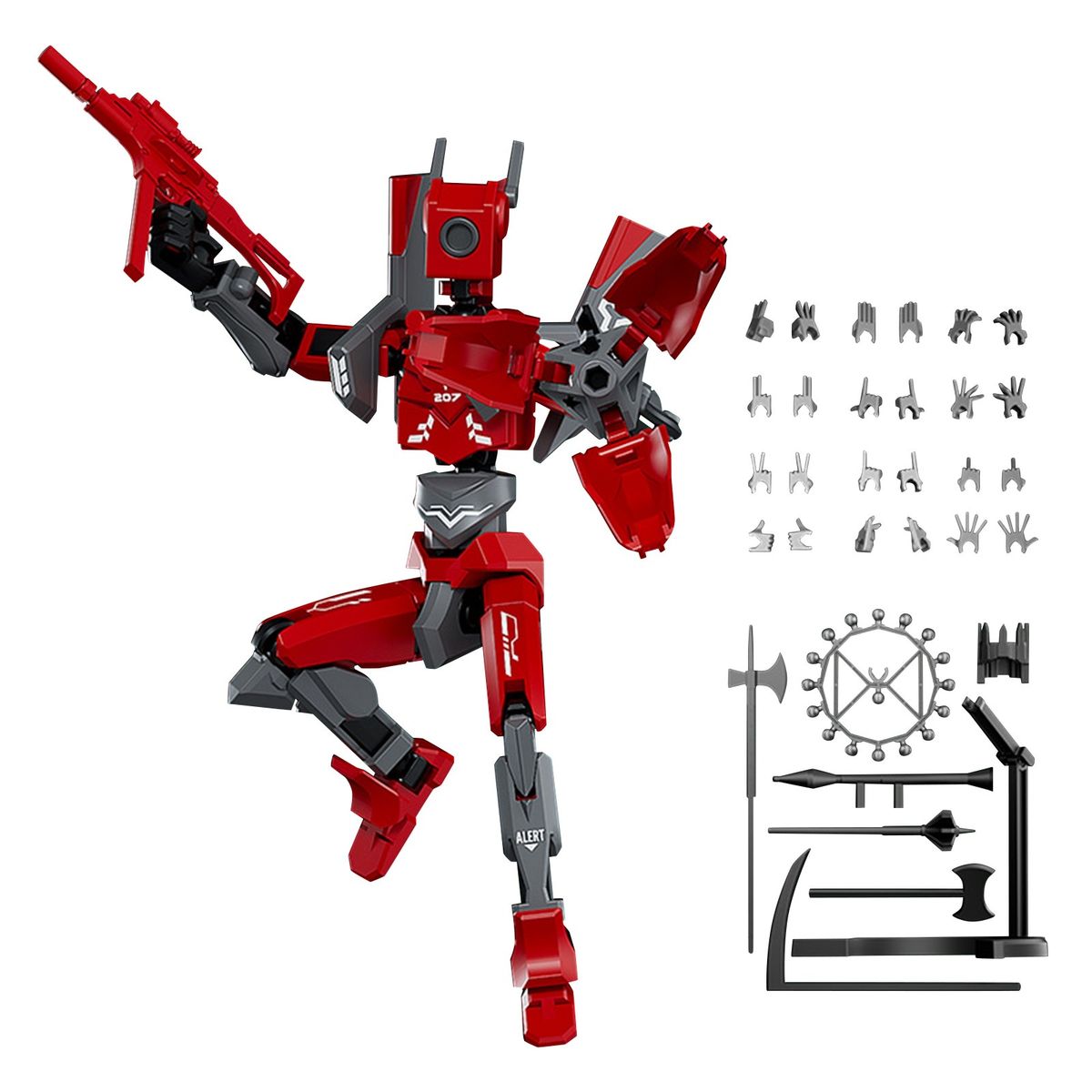 DANWEILE - FIGURA DE ACCIÓN ARTICULADO DUMMY 13 DIY Rojo