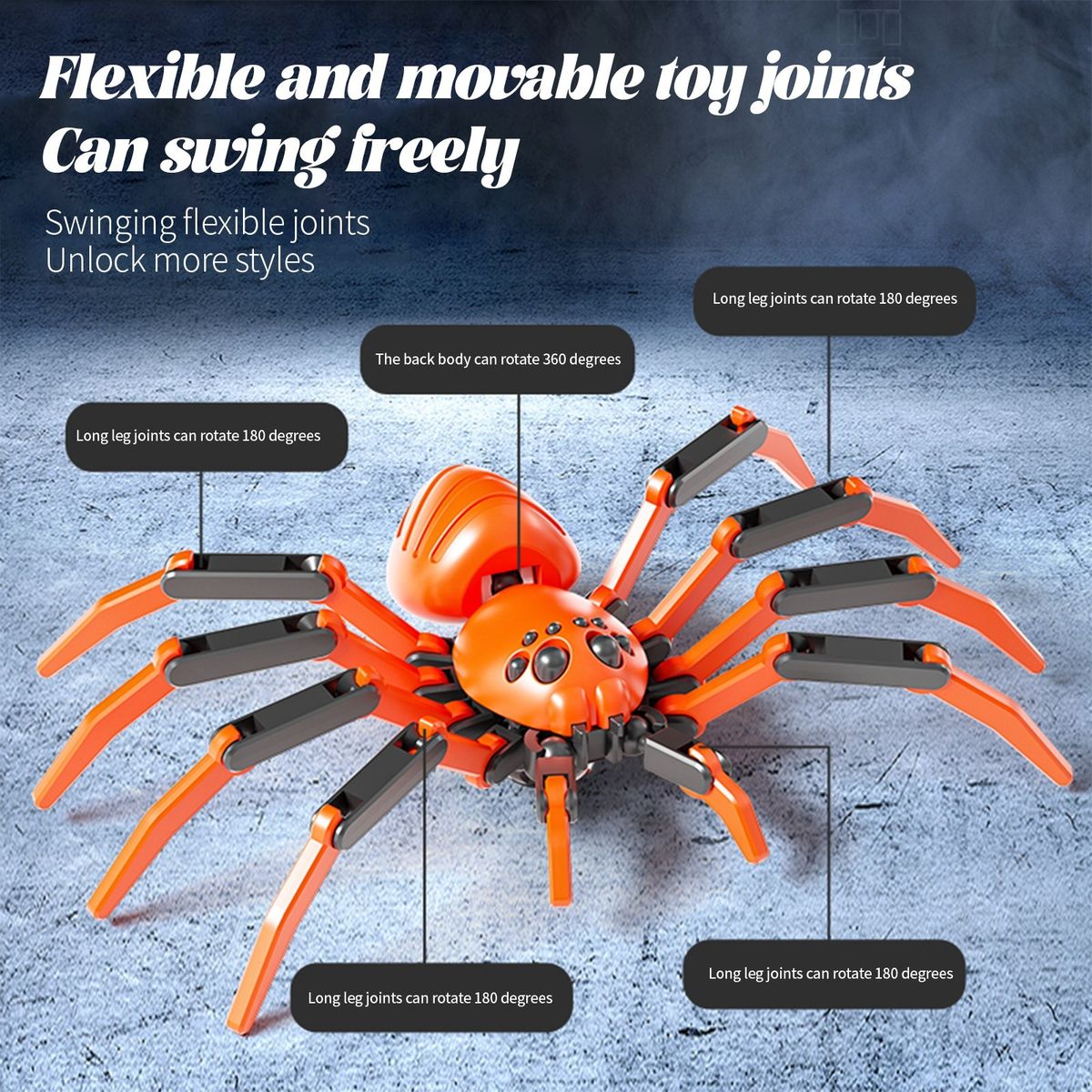 DANWEILE - Modelo de araña DIY con articulaciones Gris