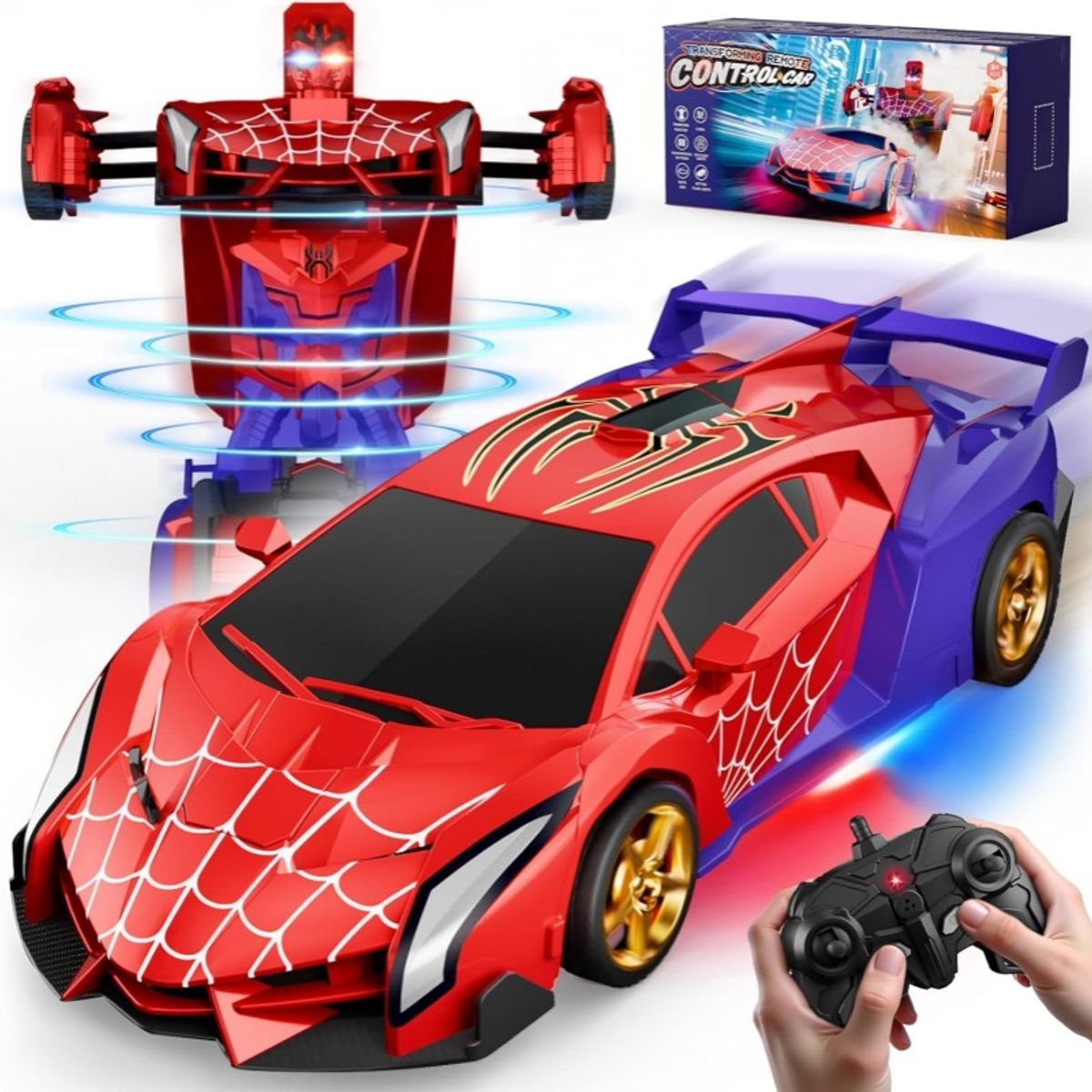 DANWEILE - Coche robot de juguete transformable con control remoto de 24 GHz