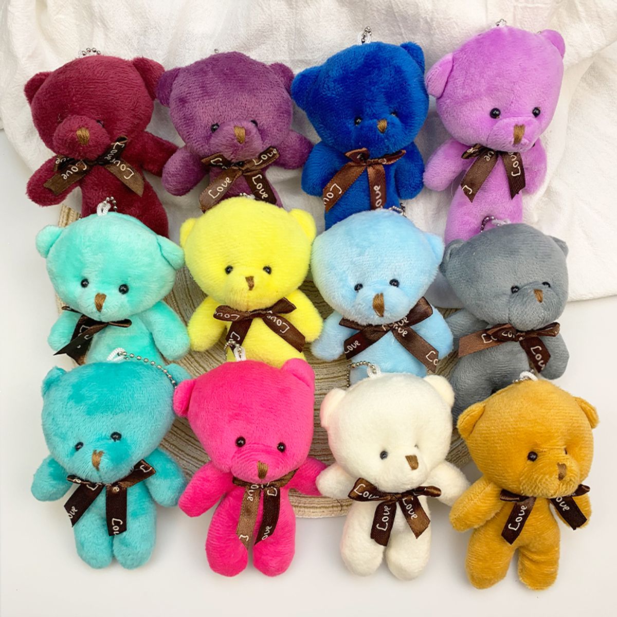 DANWEILE - 18 adorables osos de peluche coloridos de 12 cm