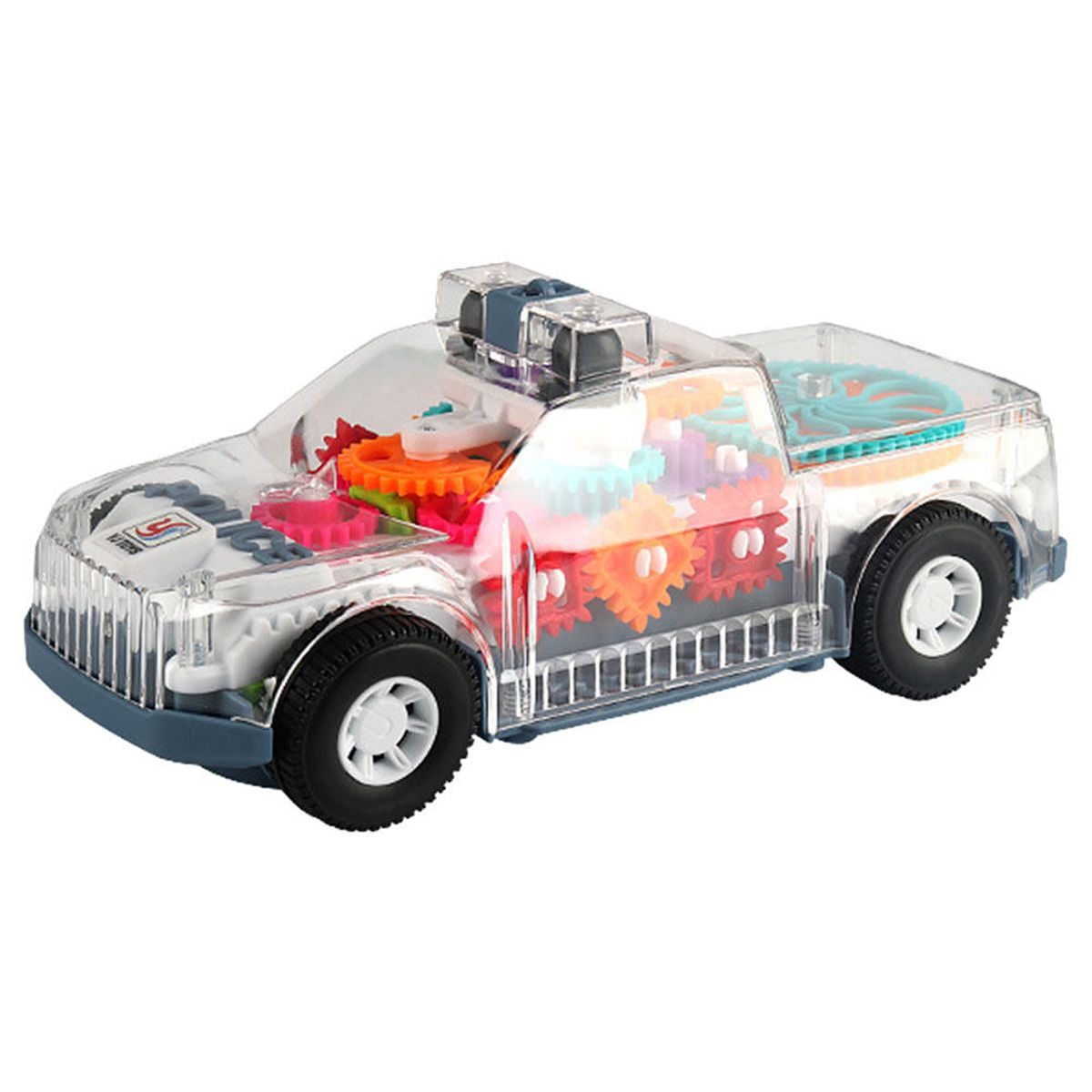 DANWEILE - Coche de juguete de engranaje transparente para niños