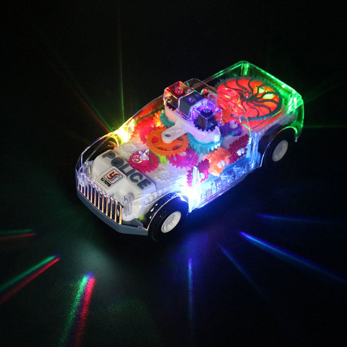 DANWEILE - Coche de juguete de engranaje transparente para niños