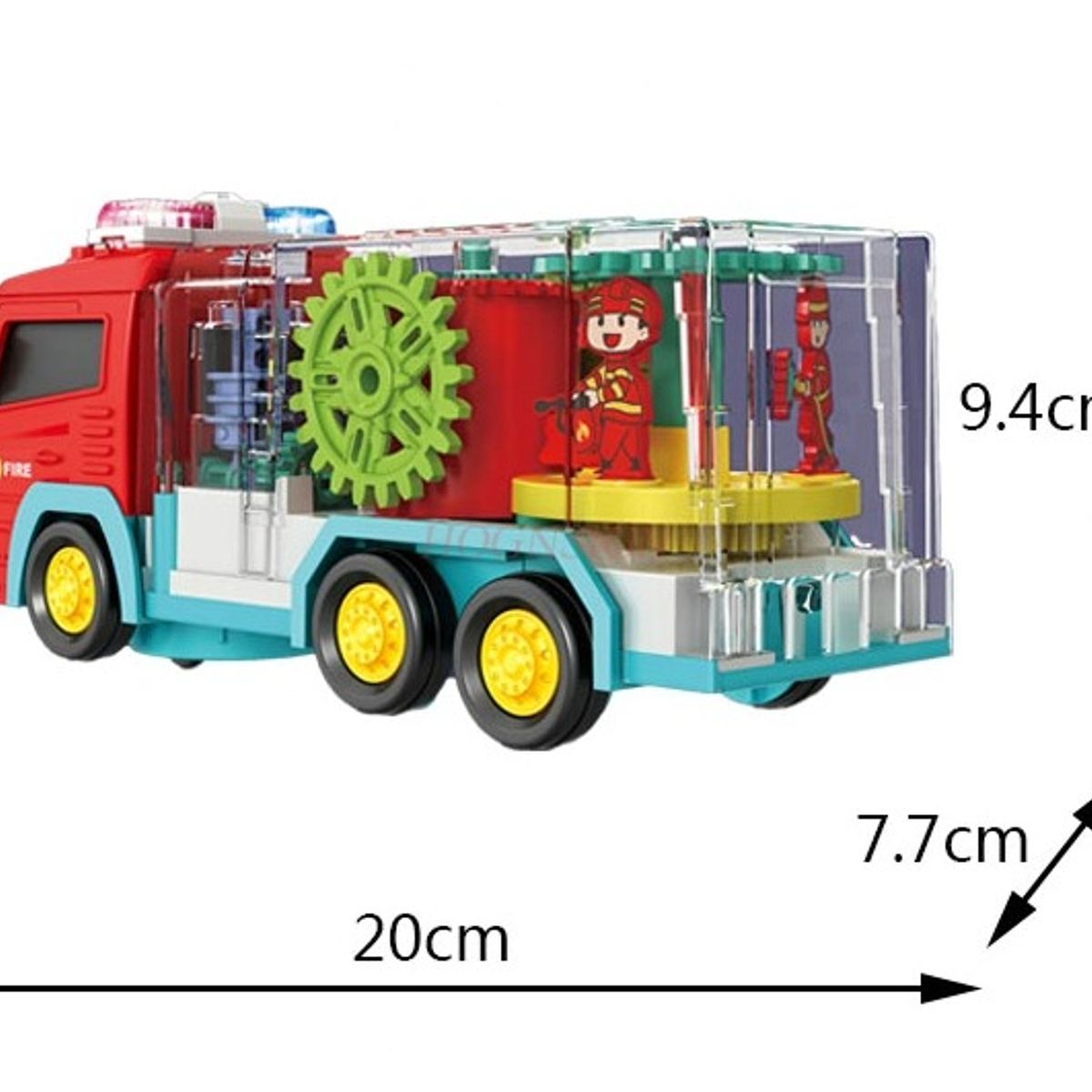 DANWEILE - Camión de bomberos con engranaje transparente Universal