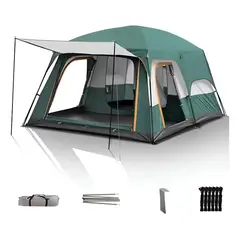 VERCI - Carpa Instant Acampada Amplia Para 8-12 Personas Double Capa