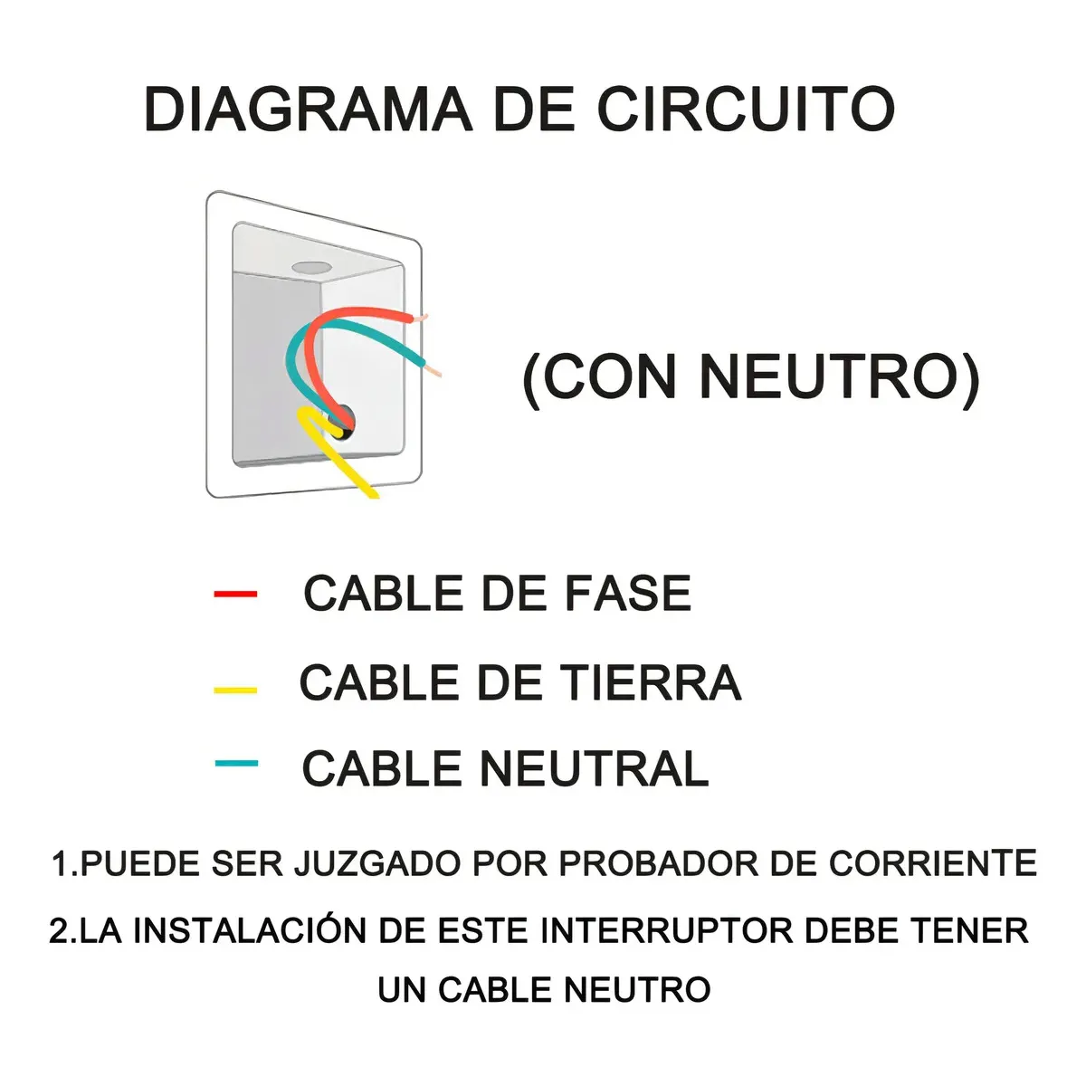 TNAKIEX - Interruptor Luz Pared Inteligente Wifi 1 Vías,color Opcional