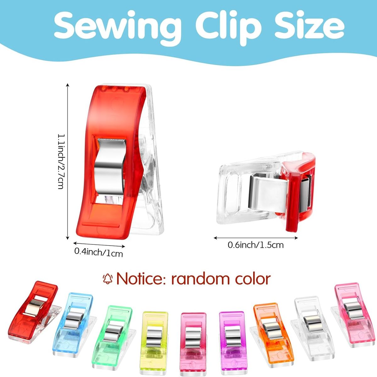 KINDA NICE - 200 Pcs Pinzas Costura Para Tela Plástico Clips Para Coser