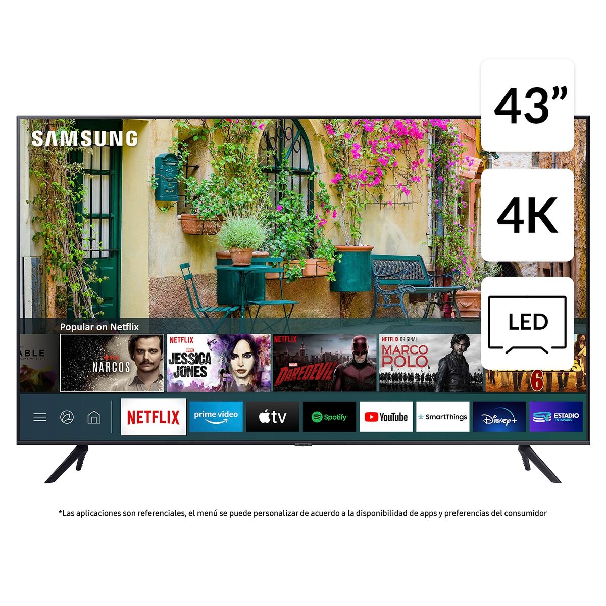 SAMSUNG - LED Smart TV 43" UN43AU7000GXZS 4K Ultra HD Tizen Samsung