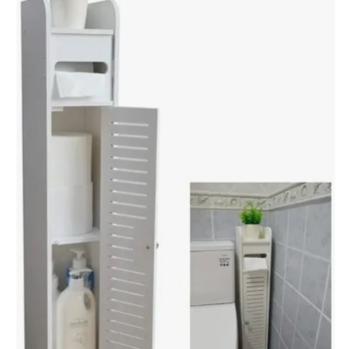 GENERICO - Federico Estante De Baño Lavanderia Organizador Color Blanco