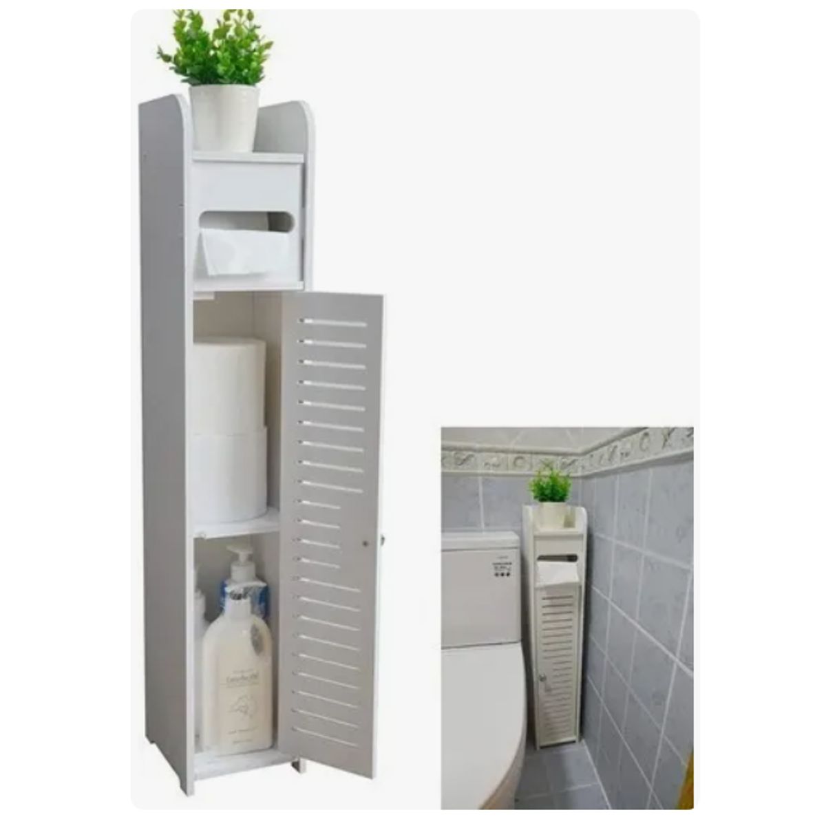 GENERICO - Federico Estante De Baño Lavanderia Organizador Color Blanco